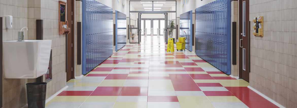 SchoolDigger.com - Empty school hallway