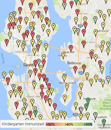 Seattle Immunization Map by School